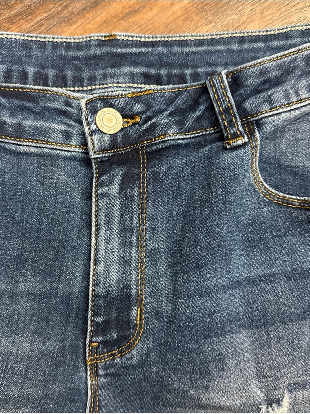 Dark Blue Denim Distressed Women’s Shorts <<<373>>>> - Picture 3 of 6